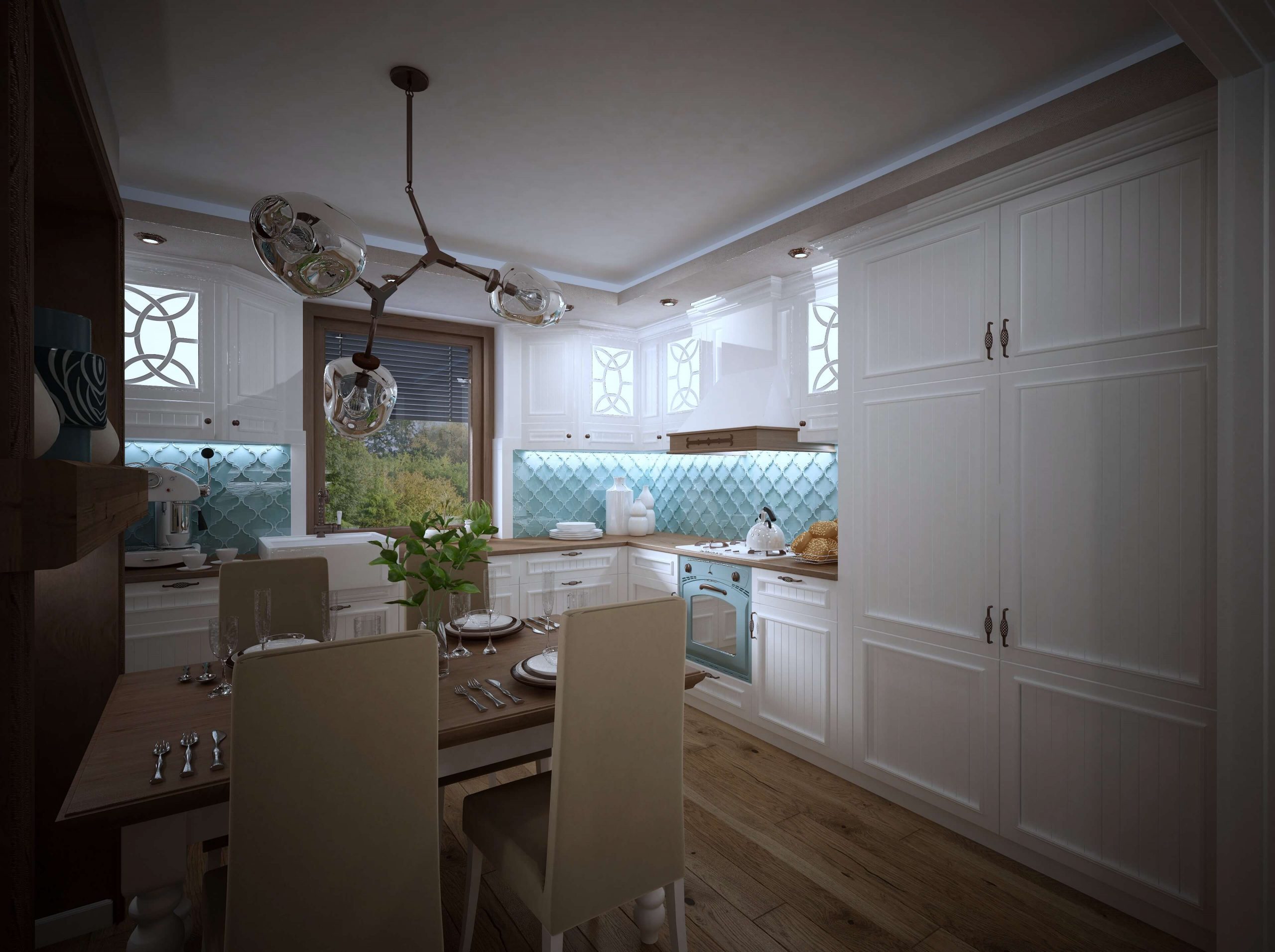 Návrh interiéru pre kuchyňu a jedáleň