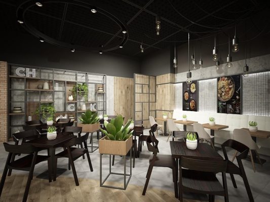 Návrh interiéru reštaurácia kaviareň bar