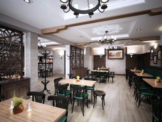 Návrh interiéru reštaurácia kaviareň bar